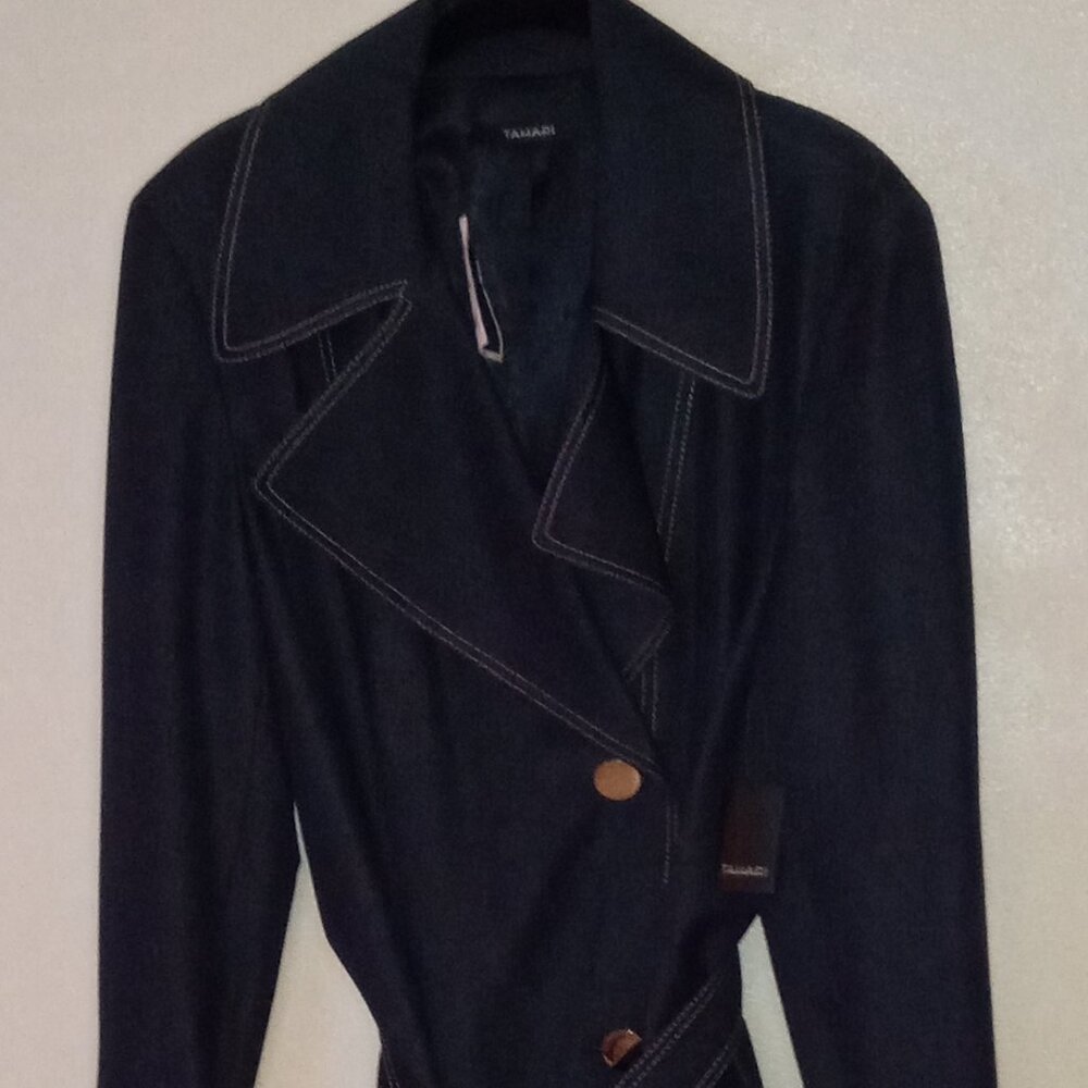 Tahari Indigo XL Trench Coat